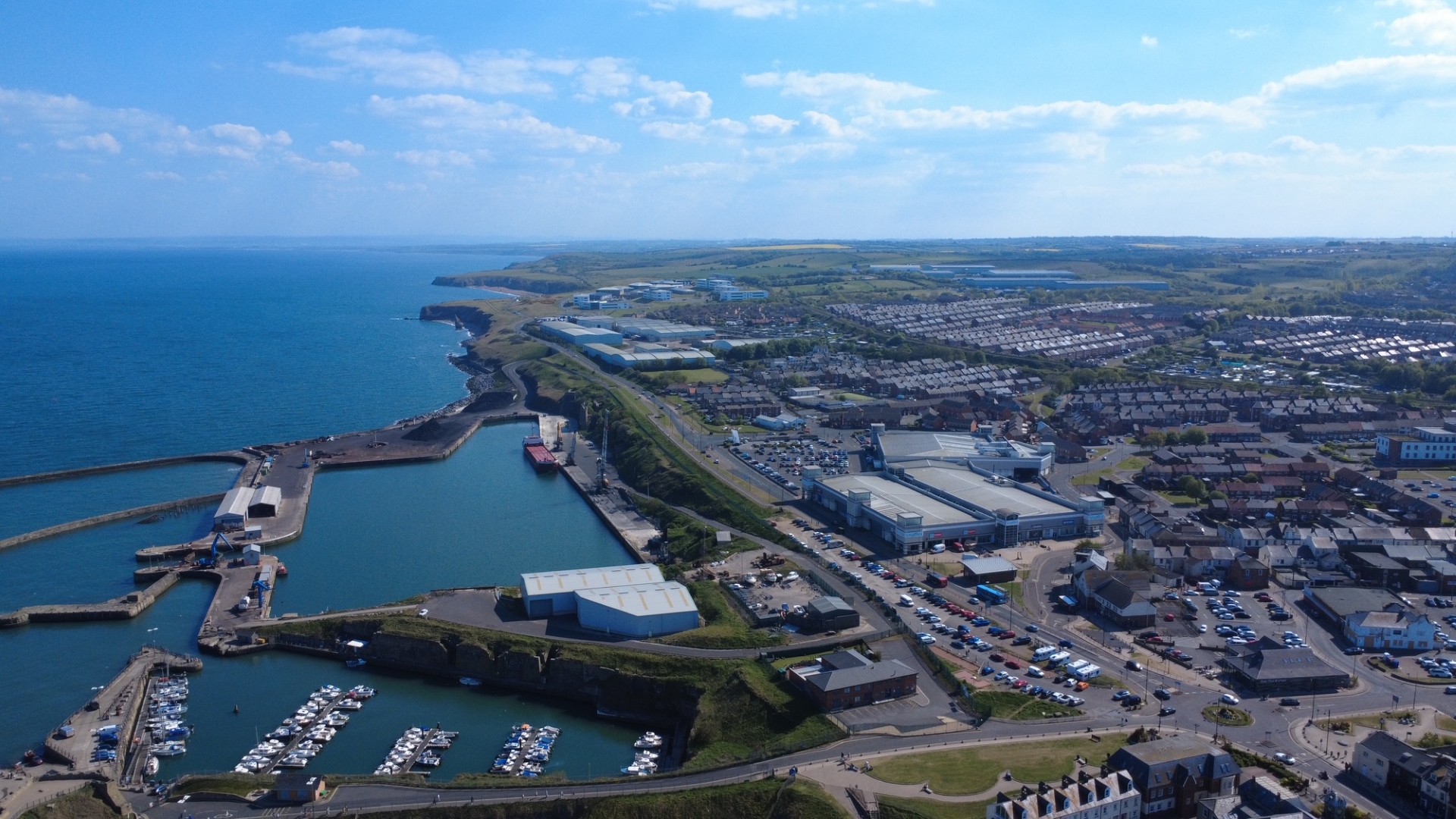 Aerial view of Seaham Harbour